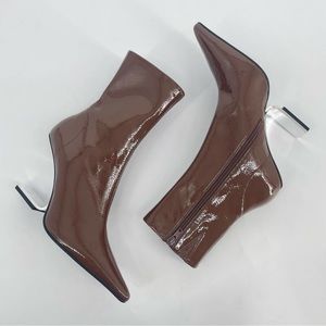 Jeffrey Campbell Women's Brown Silver Compass Pointed Toe Booties Size 7